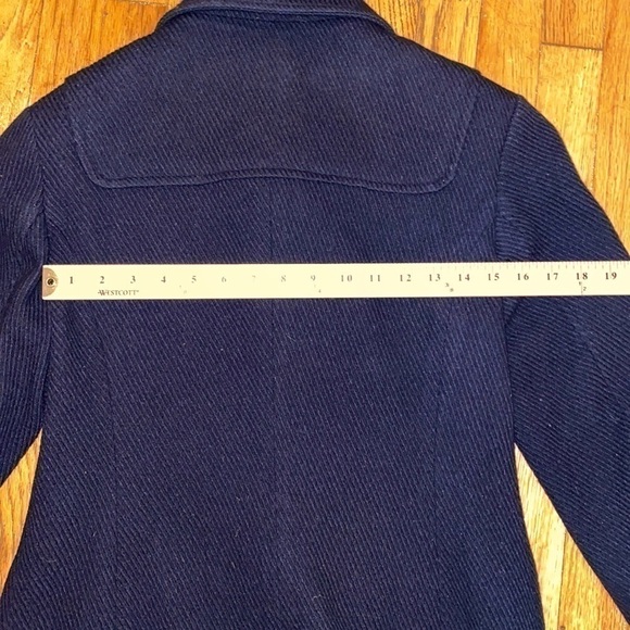 Anne Klein black wool jacket with toggle button closure. Herringbone weaveSize S - Picture 12 of 13